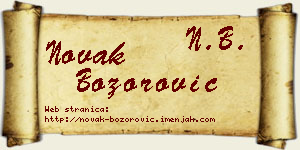 Novak Božorović vizit kartica